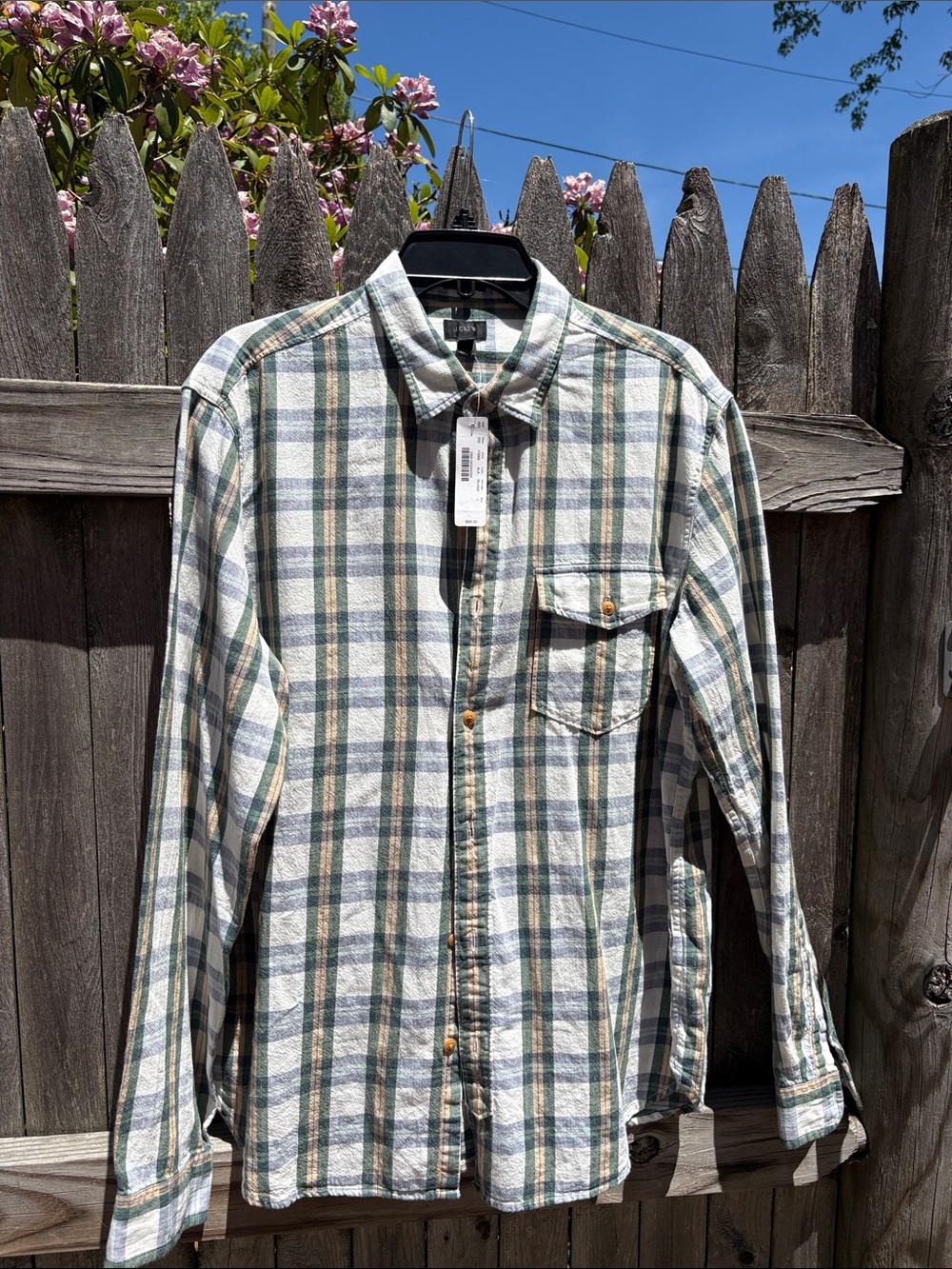 J. Crew large slim fit cotton flannel shirt. NWT!!